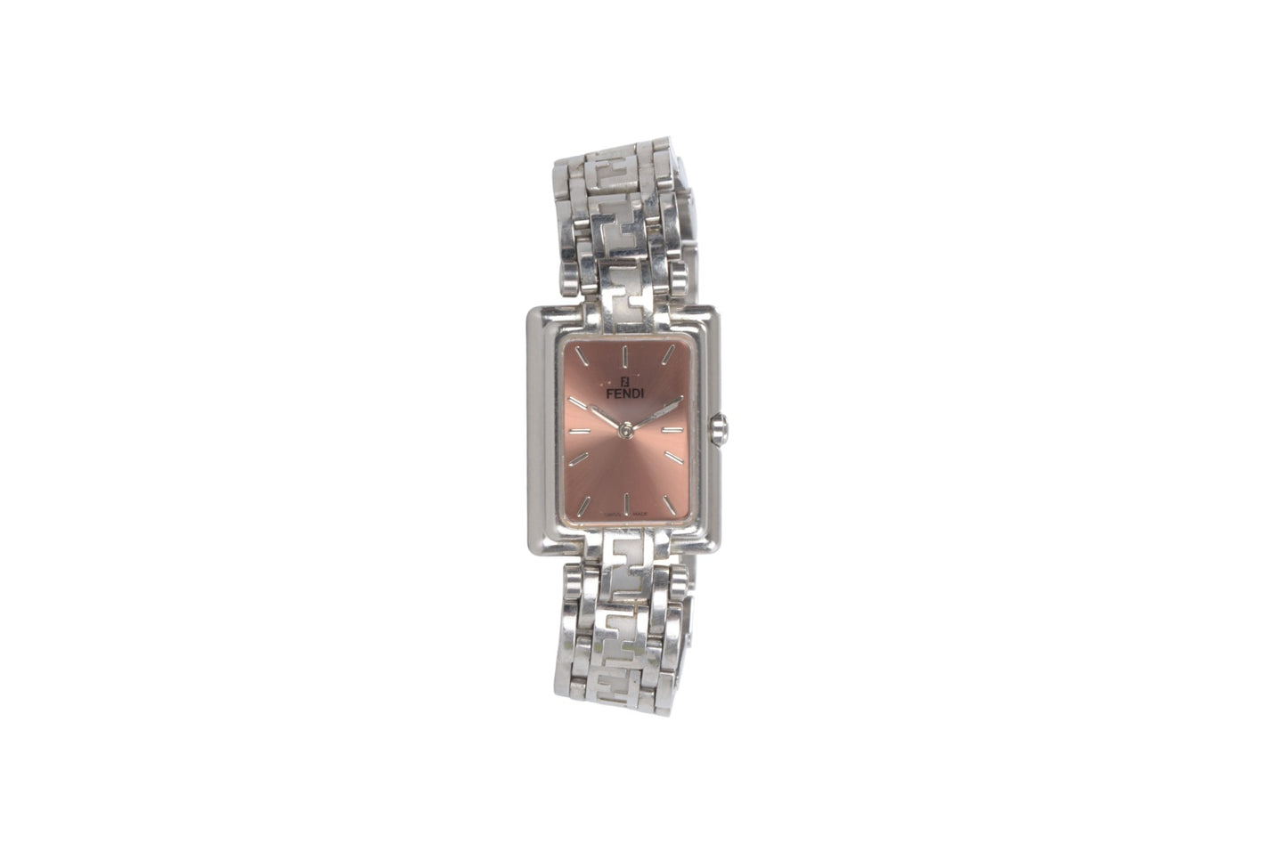 Fendi Women's Watch 710L Quartz Wristwatch Pink Dial Silver Ladies Designer Classic Authentic