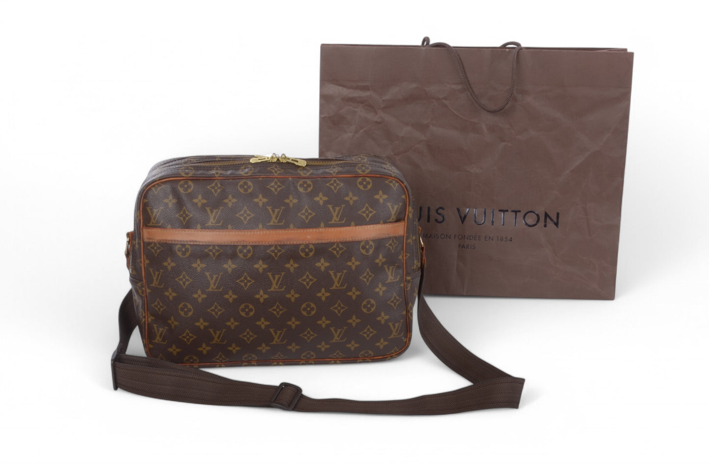 Louis Vuitton Reporter GM Monogram Vintage Crossbody Shoulder Bag Leather