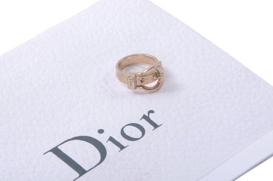 Christian Dior Vintage Belt Band Ring Metal Designer Classic Authentic