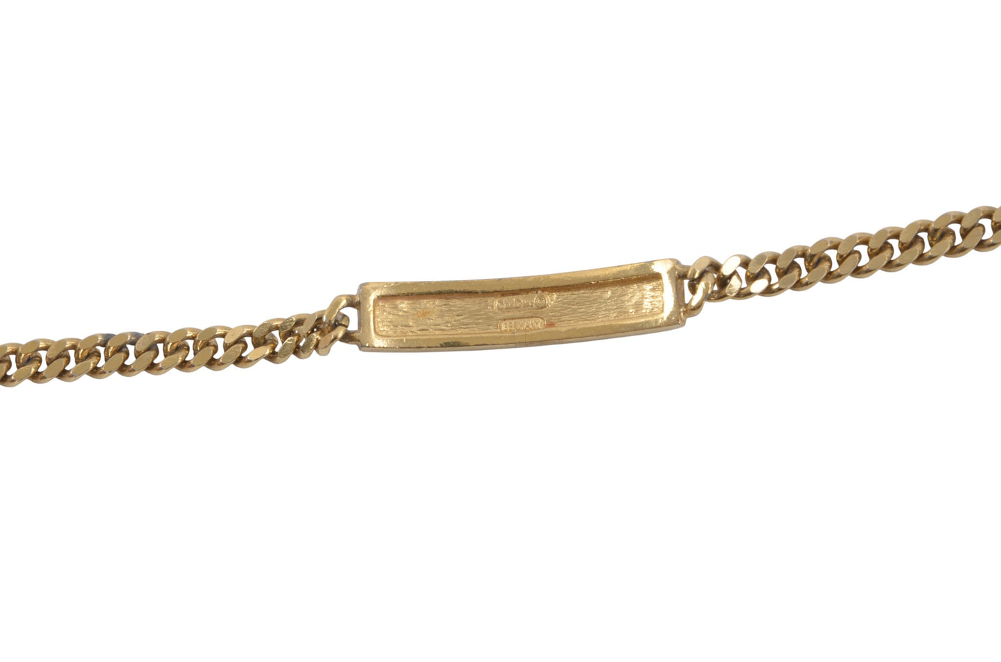 Christian Dior CD Link Logo Bracelet Vintage Gold tone Metal Designer Classic Authentic