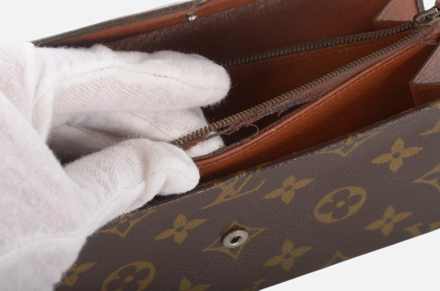 Louis Vuitton Pochette Porte-monnaie Monogram Wallet Vintage Leather Canvas Brown Crossbody Bag Designer Classic Authentic