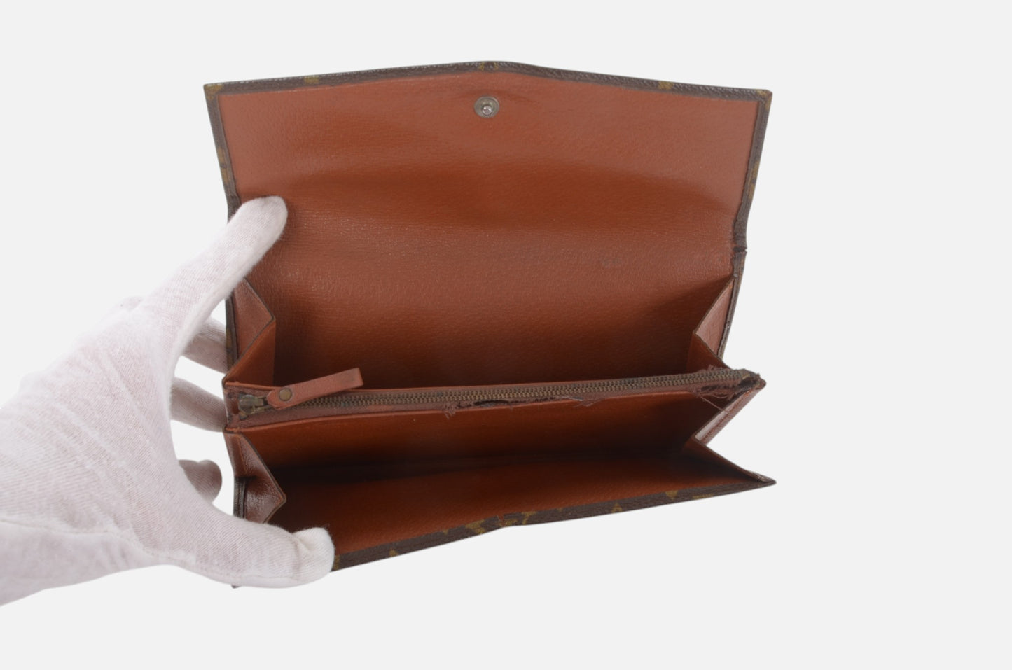 Louis Vuitton Pochette Porte-monnaie Monogram Wallet Vintage Leather Canvas Brown Crossbody Bag Designer Classic Authentic