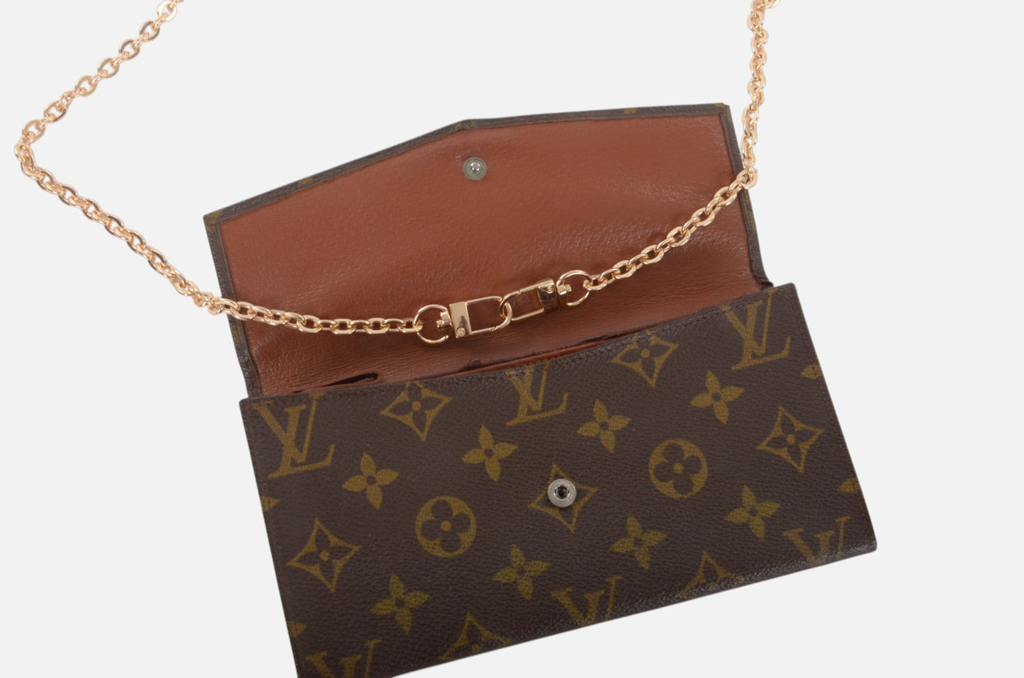 Louis Vuitton Pochette Porte-monnaie Monogram Wallet Vintage Leather Canvas Brown Crossbody Bag Designer Classic Authentic