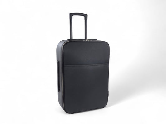 Louis Vuitton Black Taiga Leather Pégase 55 Rolling Travel Luggage Bag Suitcase Carry
