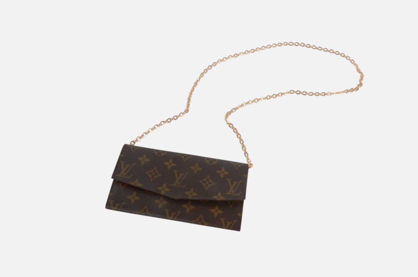 Louis Vuitton Pochette Porte-monnaie Monogram Wallet Vintage Leather Canvas Brown Crossbody Bag Designer Classic Authentic
