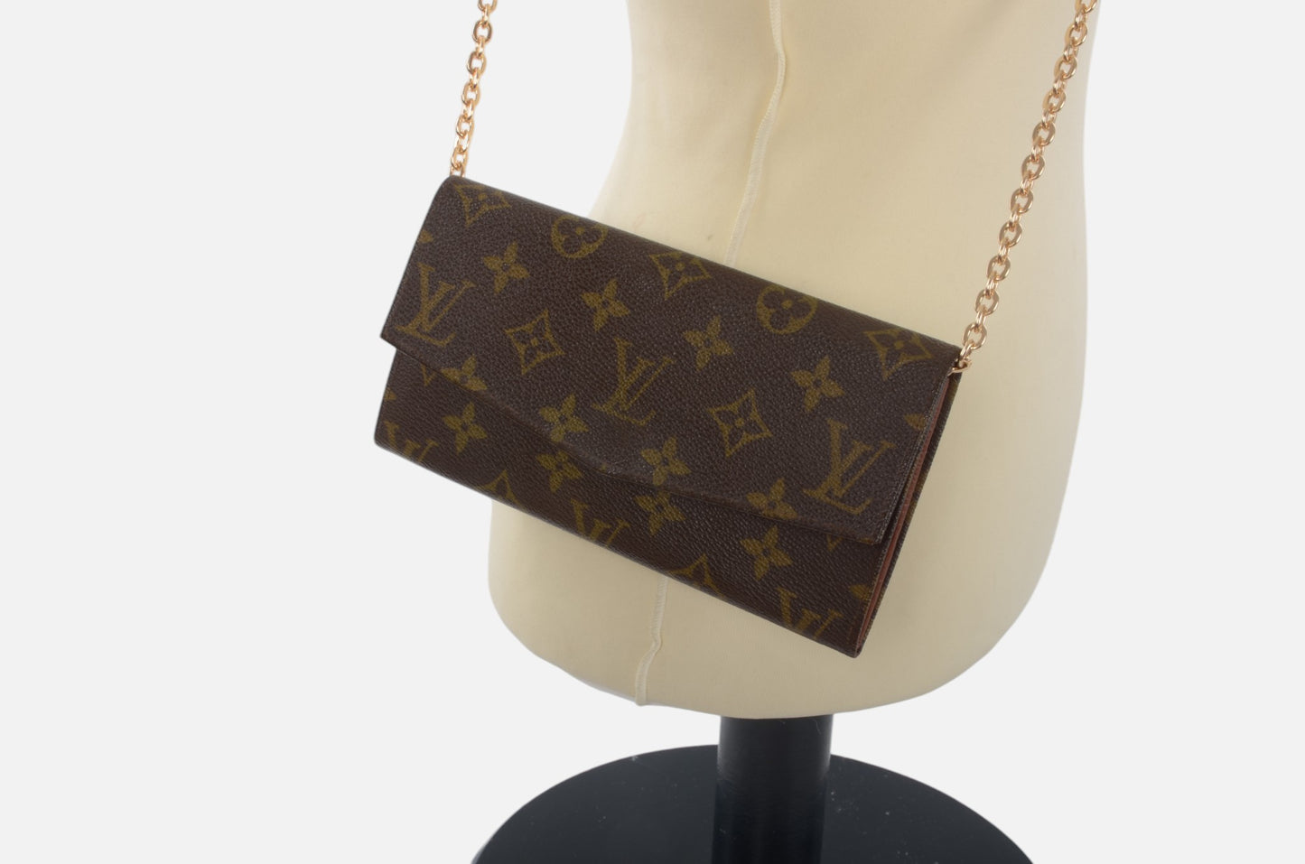 Louis Vuitton Pochette Porte-monnaie Monogram Wallet Vintage Leather Canvas Brown Crossbody Bag Designer Classic Authentic
