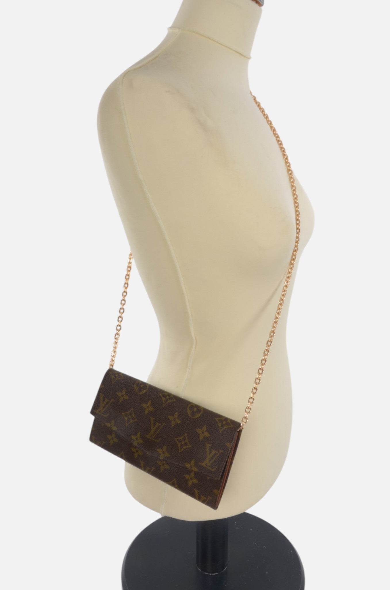 Louis Vuitton Pochette Porte-monnaie Monogram Wallet Vintage Leather Canvas Brown Crossbody Bag Designer Classic Authentic