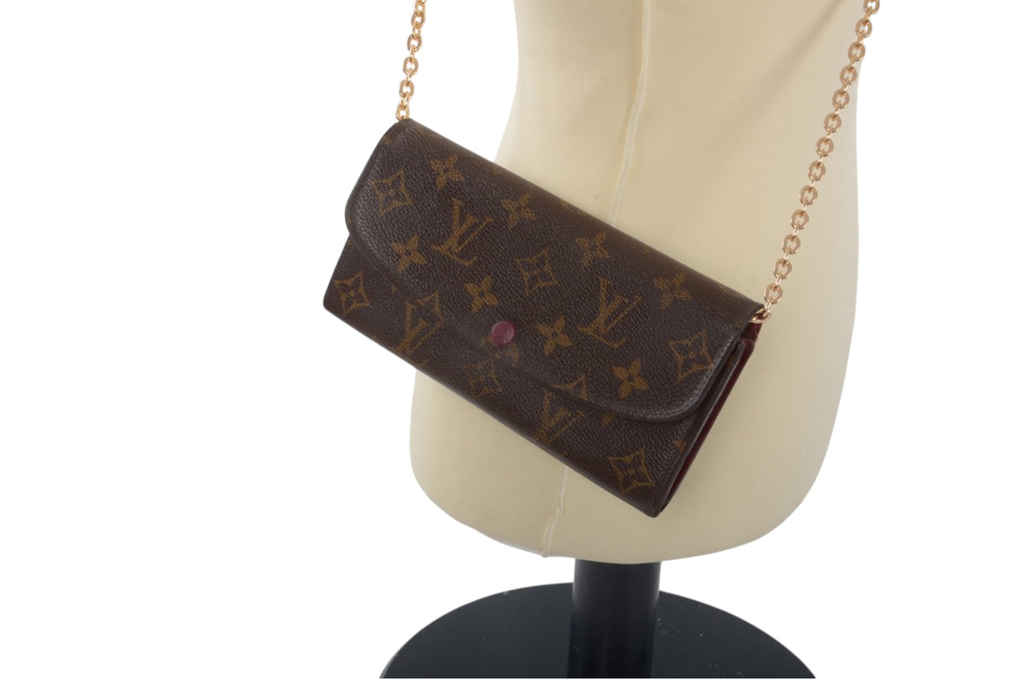 Louis Vuitton Emily Monogram Long Wallet Portefeuille Vintage Leather Canvas Brown Crossbody Bag