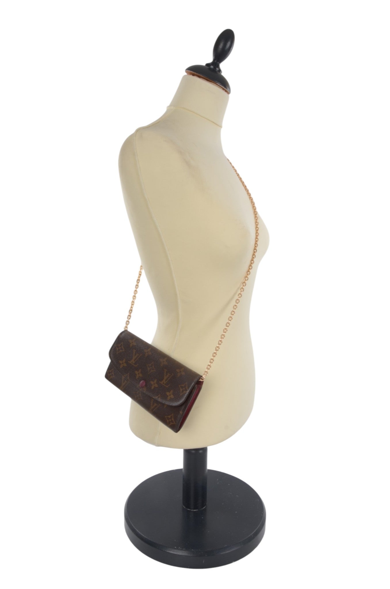 Louis Vuitton Emily Monogram Long Wallet Portefeuille Vintage Leather Canvas Brown Crossbody Bag