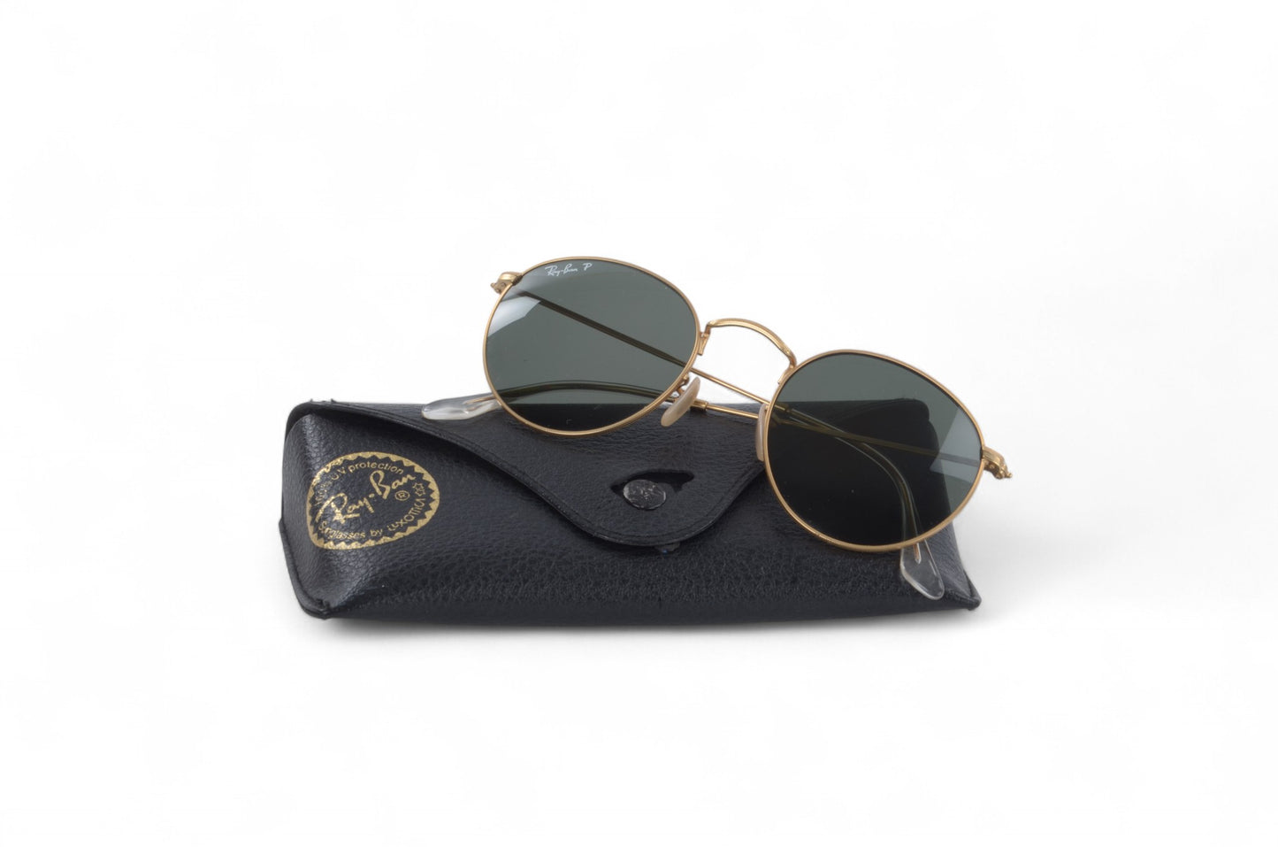 Ray-Ban Rayban Round Metal Sunglasses Glasses Logo Polarized Women's Gold Designer Classic