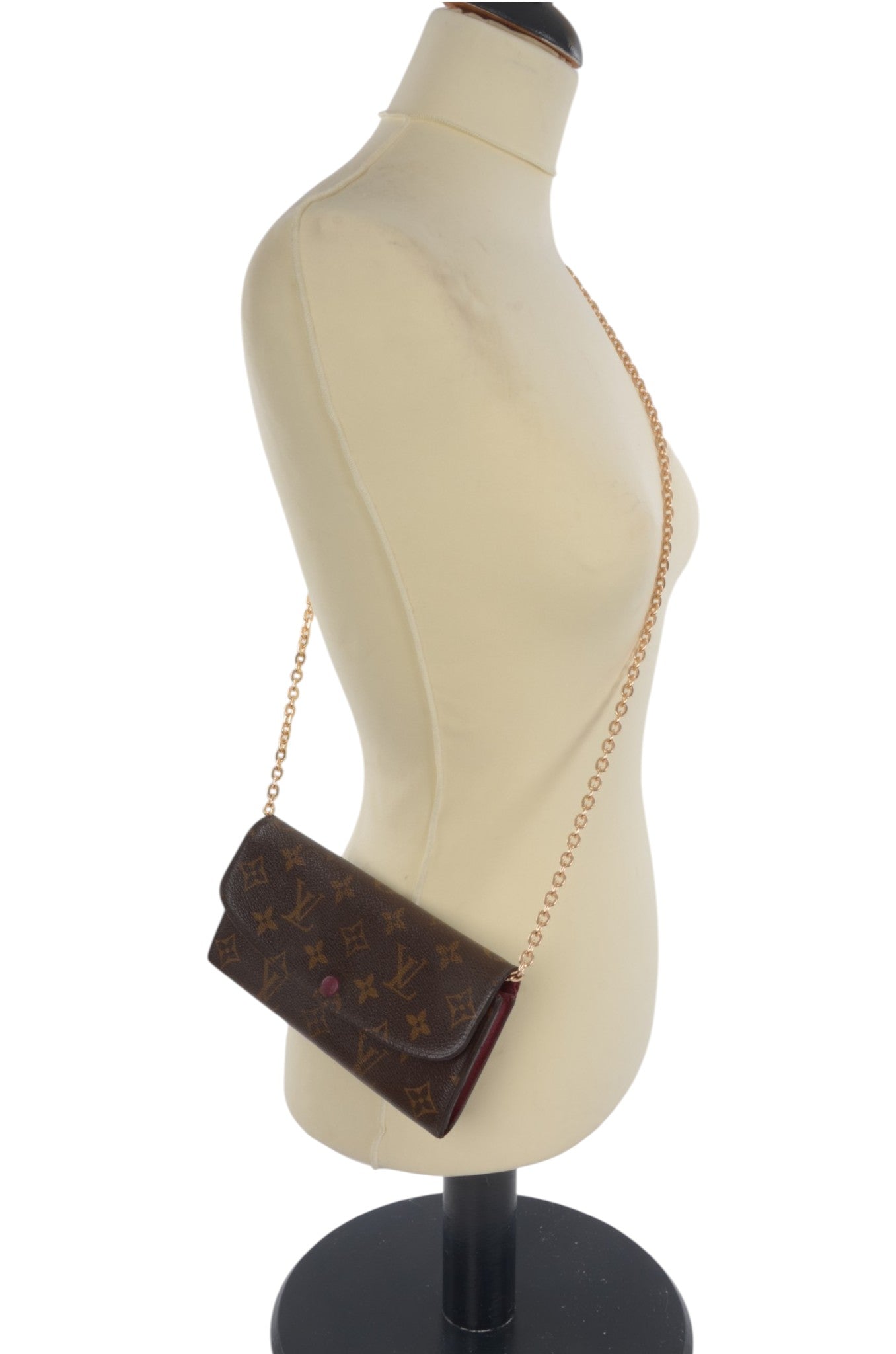 Louis Vuitton Emily Monogram Long Wallet Portefeuille Vintage Leather Canvas Brown Crossbody Bag