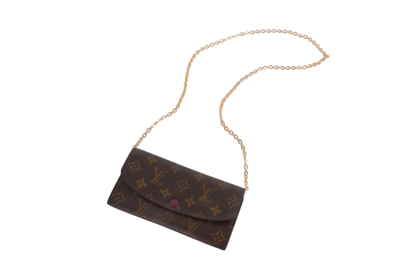 Louis Vuitton Emily Monogram Long Wallet Portefeuille Vintage Leather Canvas Brown Crossbody Bag