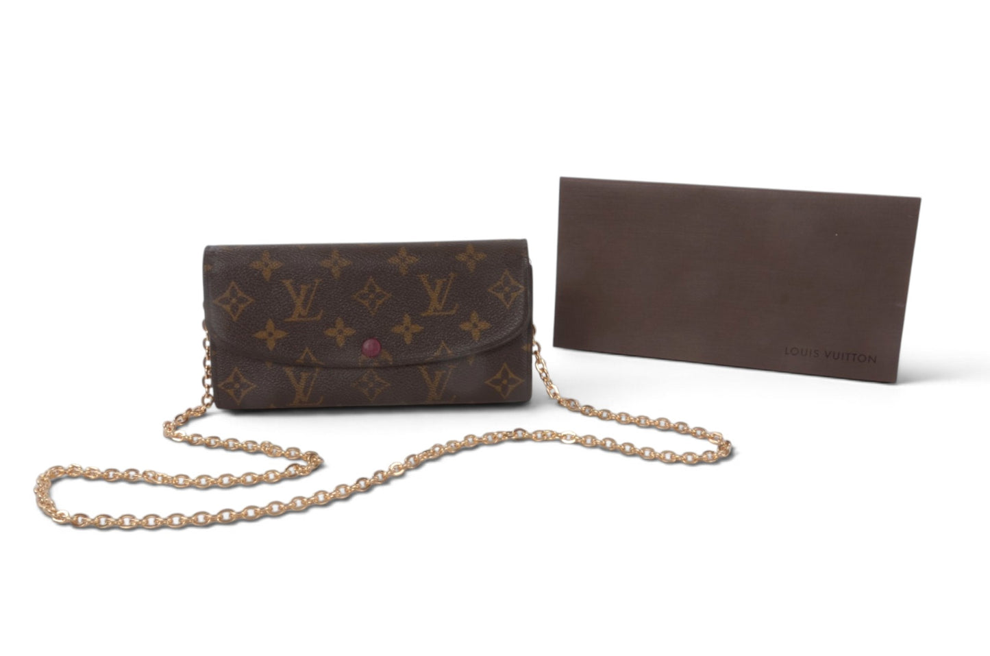 Louis Vuitton Emily Monogram Long Wallet Portefeuille Vintage Leather Canvas Brown Crossbody Bag