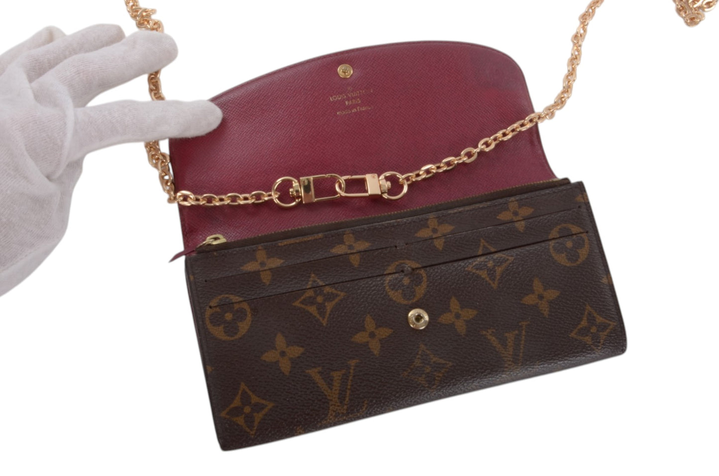 Louis Vuitton Emily Monogram Long Wallet Portefeuille Vintage Leather Canvas Brown Crossbody Bag