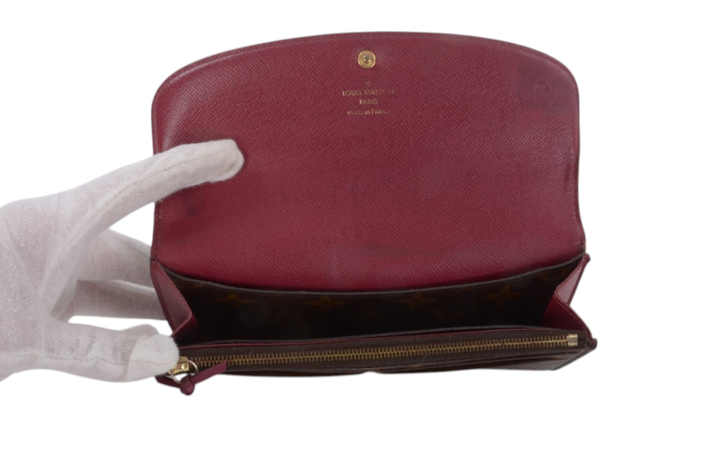 Louis Vuitton Emily Monogram Long Wallet Portefeuille Vintage Leather Canvas Brown Crossbody Bag