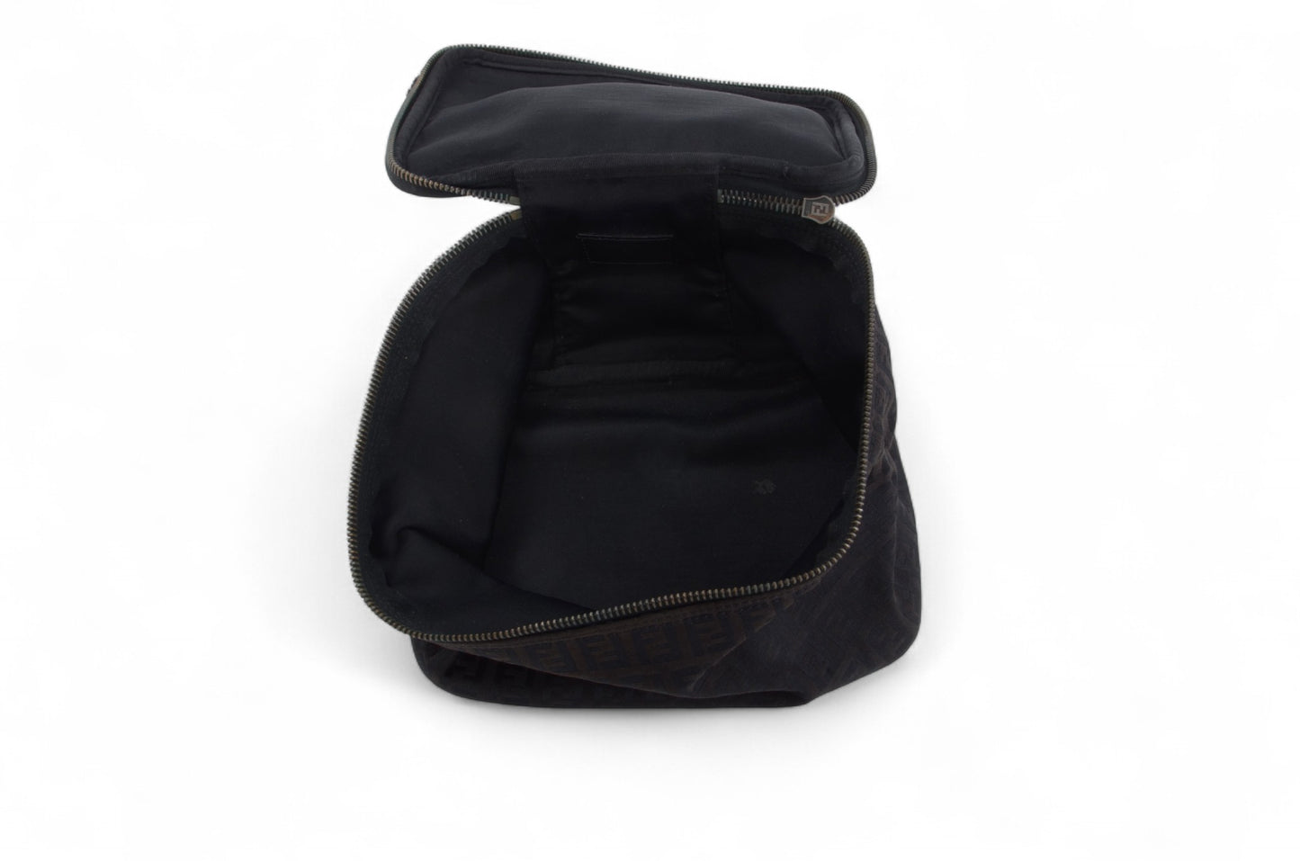 Fendi Zucca Toiletry Make up bag Pouch Canvas Clutch Vintage Monogram Designer Classic Authentic