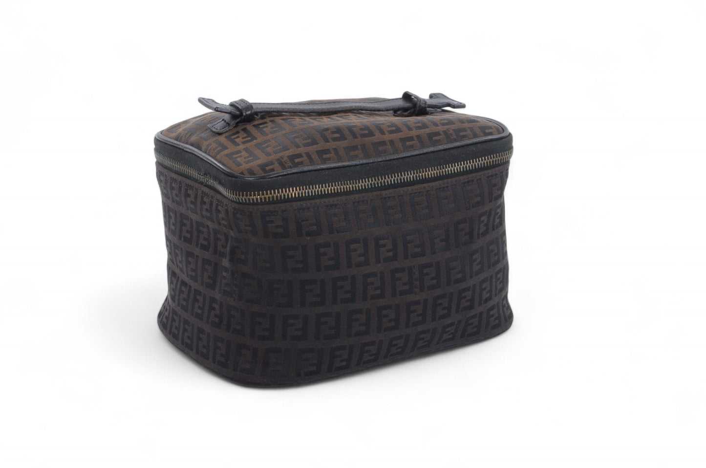 Fendi Zucca Toiletry Make up bag Pouch Canvas Clutch Vintage Monogram Designer Classic Authentic