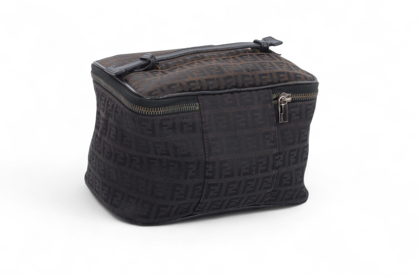 Fendi Zucca Toiletry Make up bag Pouch Canvas Clutch Vintage Monogram Designer Classic Authentic