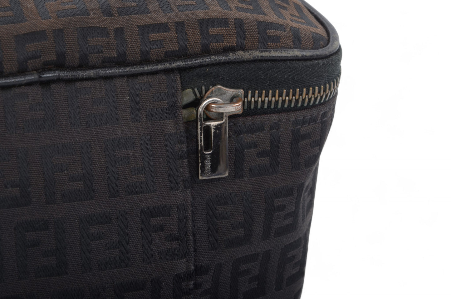 Fendi Zucca Toiletry Make up bag Pouch Canvas Clutch Vintage Monogram Designer Classic Authentic