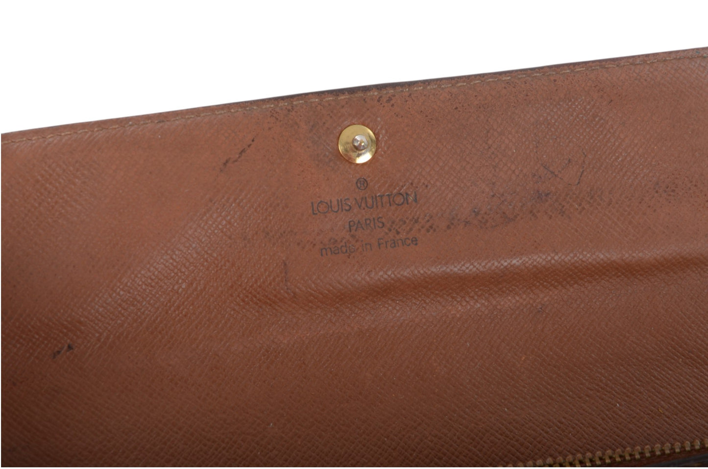 Louis Vuitton Sarah Monogram Wallet Vintage Leather Canvas Brown Crossbody Bag