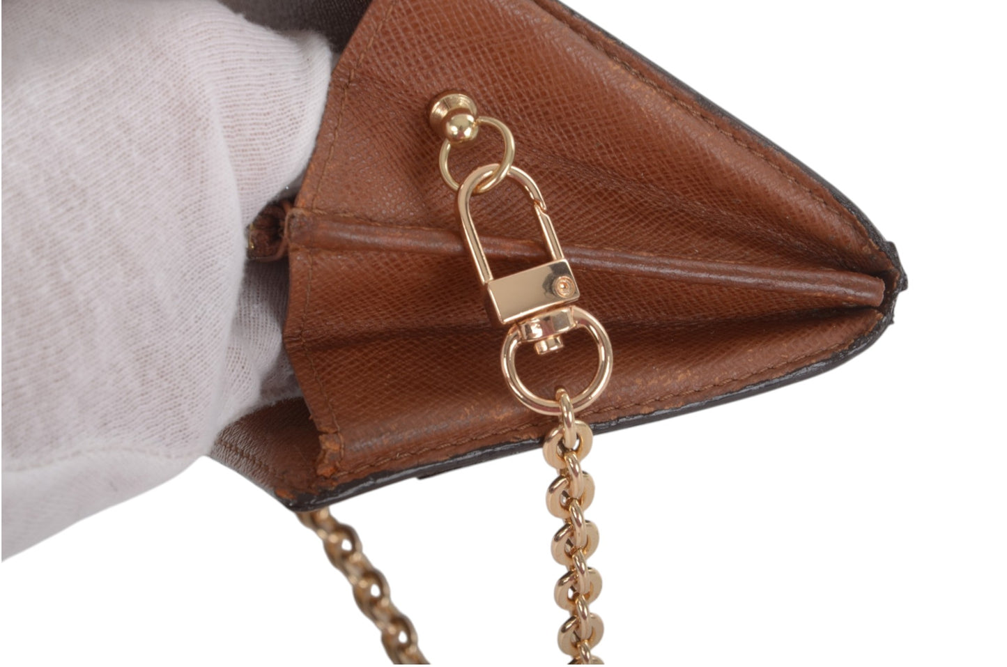 Louis Vuitton Sarah Monogram Wallet Vintage Leather Canvas Brown Crossbody Bag