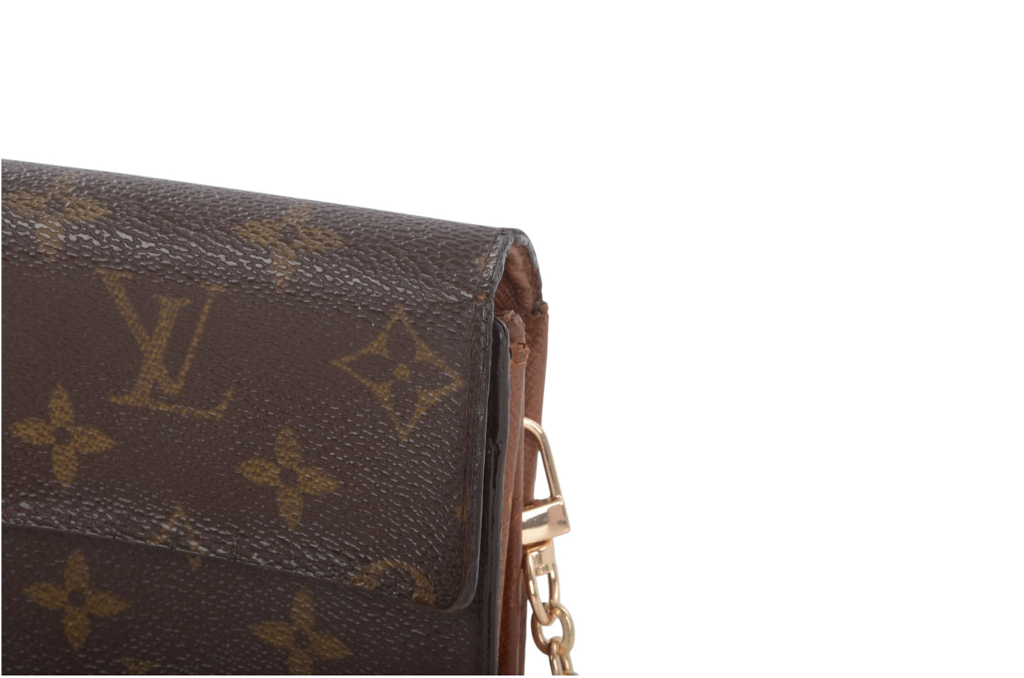 Louis Vuitton Sarah Monogram Wallet Vintage Leather Canvas Brown Crossbody Bag