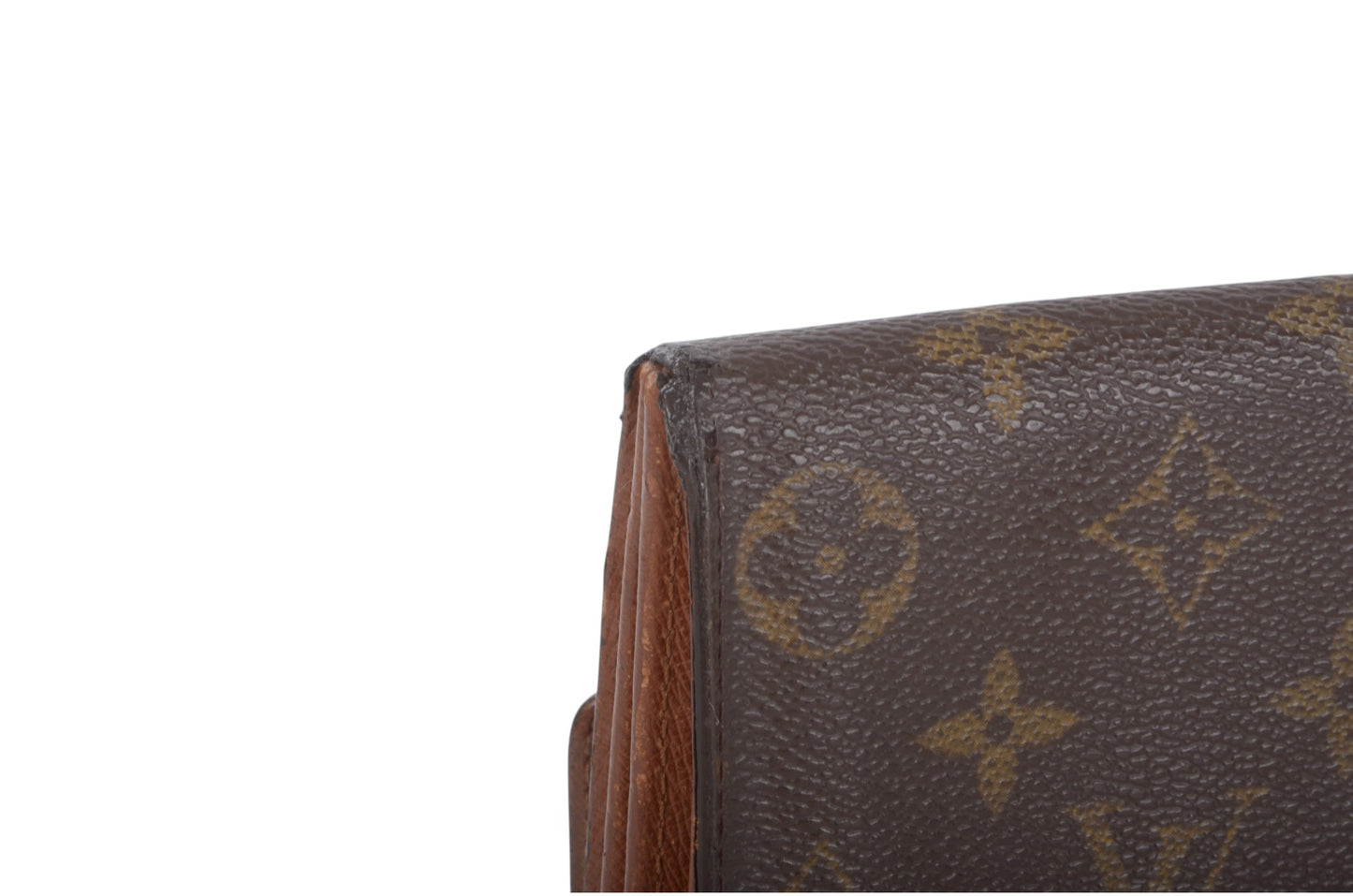 Louis Vuitton Sarah Monogram Wallet Vintage Leather Canvas Brown Crossbody Bag
