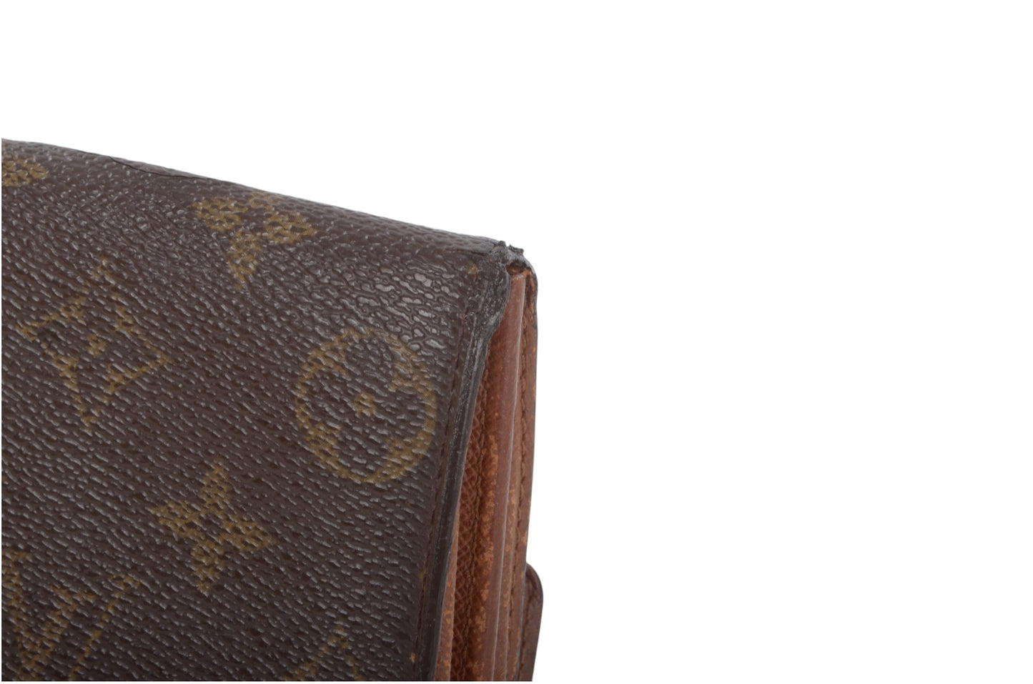 Louis Vuitton Sarah Monogram Wallet Vintage Leather Canvas Brown Crossbody Bag
