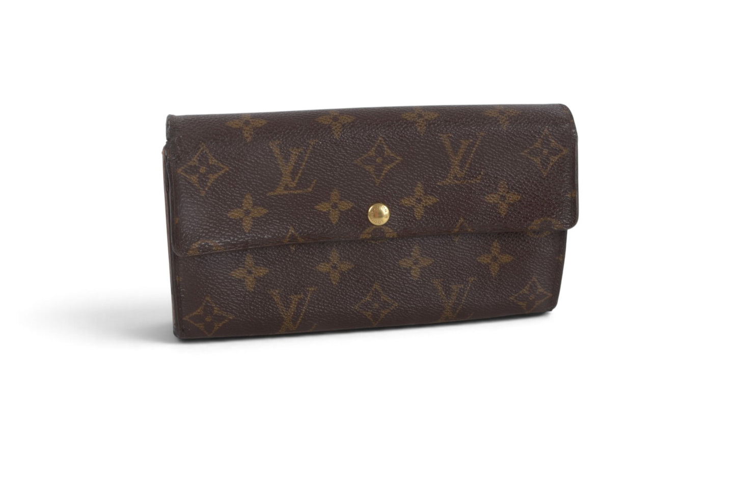 Louis Vuitton Sarah Monogram Wallet Vintage Leather Canvas Brown Crossbody Bag