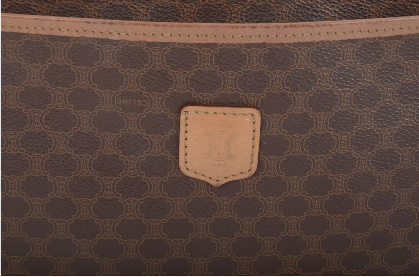 Celine Vintage Triomphe Clutch Bag Evening Bag Pouch Make Up Vanity Toiletry Monogram Canvas Designer Classic