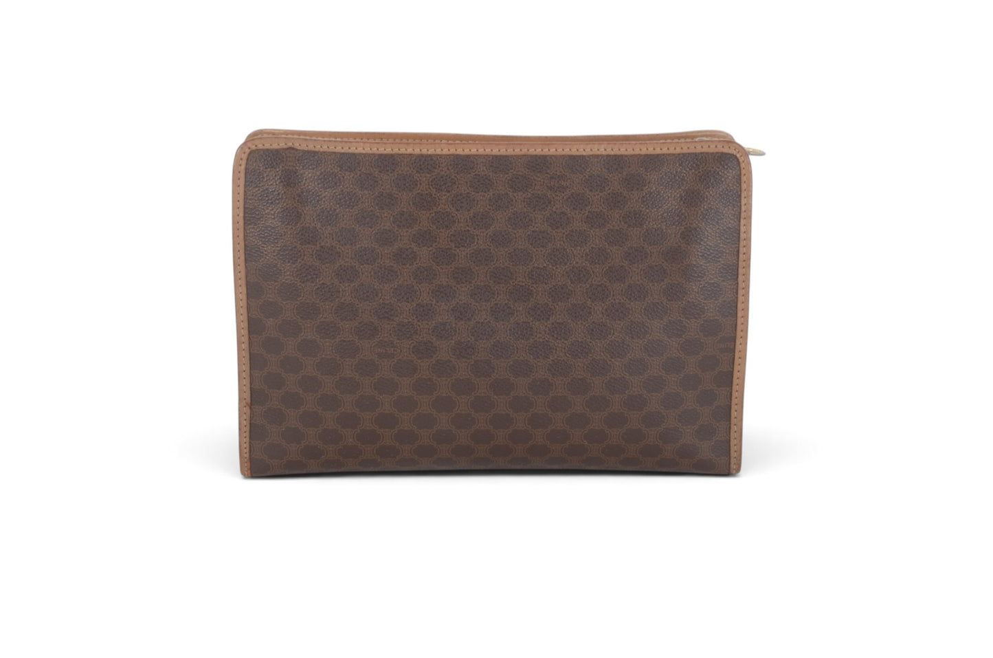 Celine Vintage Triomphe Clutch Bag Evening Bag Pouch Make Up Vanity Toiletry Monogram Canvas Designer Classic