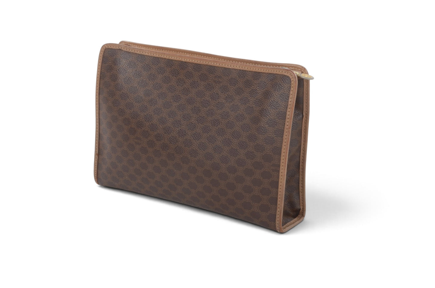 Celine Vintage Triomphe Clutch Bag Evening Bag Pouch Make Up Vanity Toiletry Monogram Canvas Designer Classic