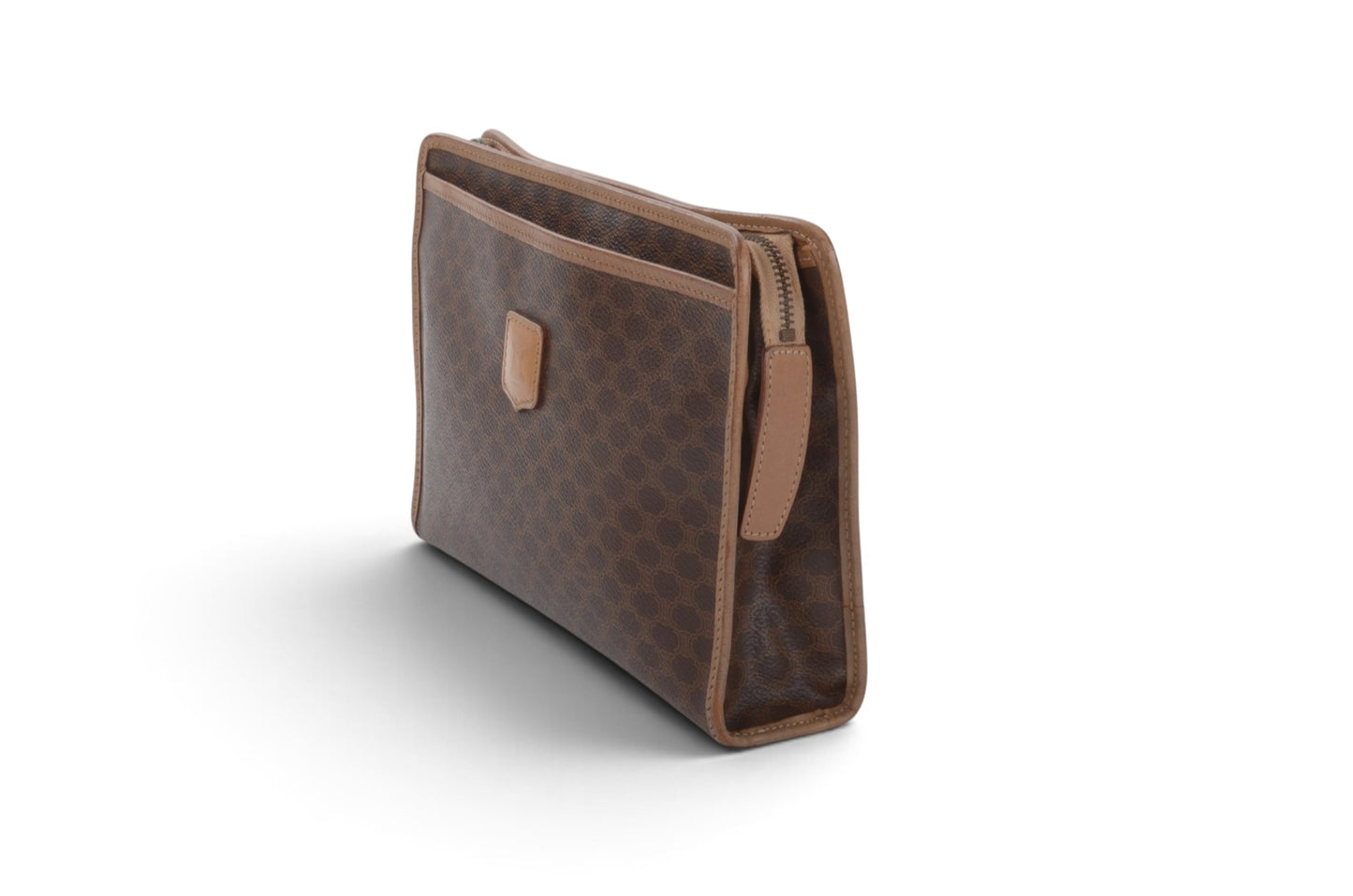 Celine Vintage Triomphe Clutch Bag Evening Bag Pouch Make Up Vanity Toiletry Monogram Canvas Designer Classic