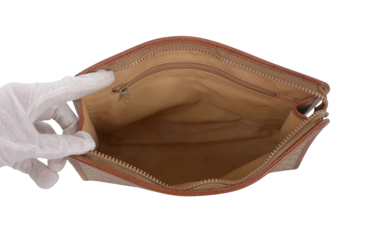 Celine Vintage Triomphe Clutch Bag Evening Bag Pouch Make Up Vanity Toiletry Monogram Canvas Designer Classic