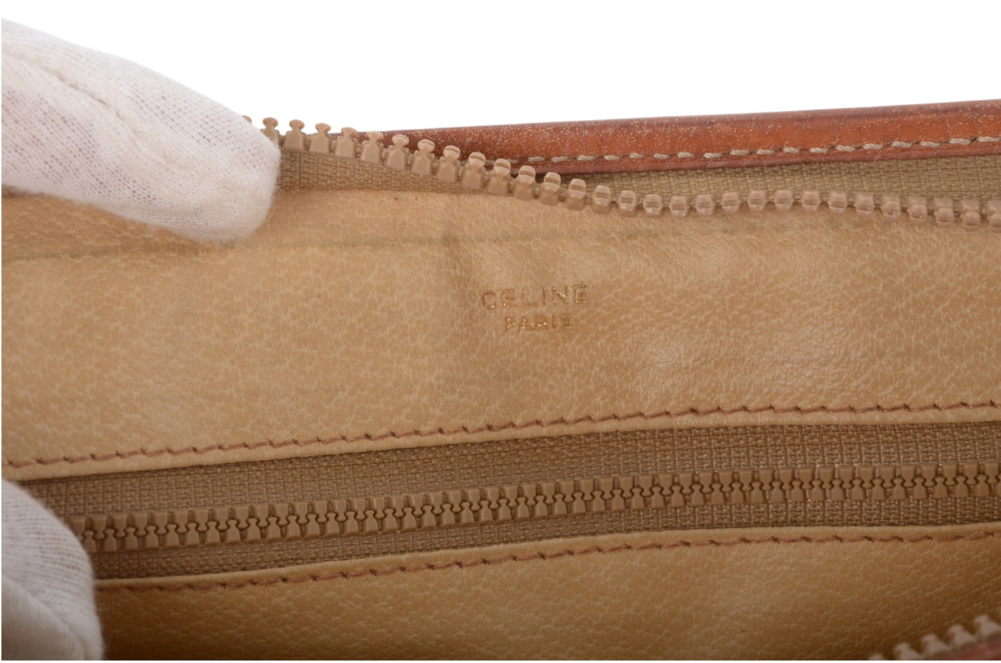 Celine Vintage Triomphe Clutch Bag Evening Bag Pouch Make Up Vanity Toiletry Monogram Canvas Designer Classic