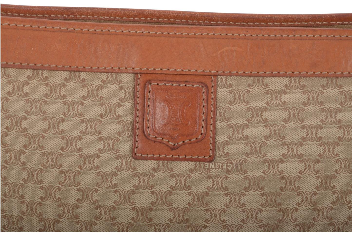 Celine Vintage Triomphe Clutch Bag Evening Bag Pouch Make Up Vanity Toiletry Monogram Canvas Designer Classic
