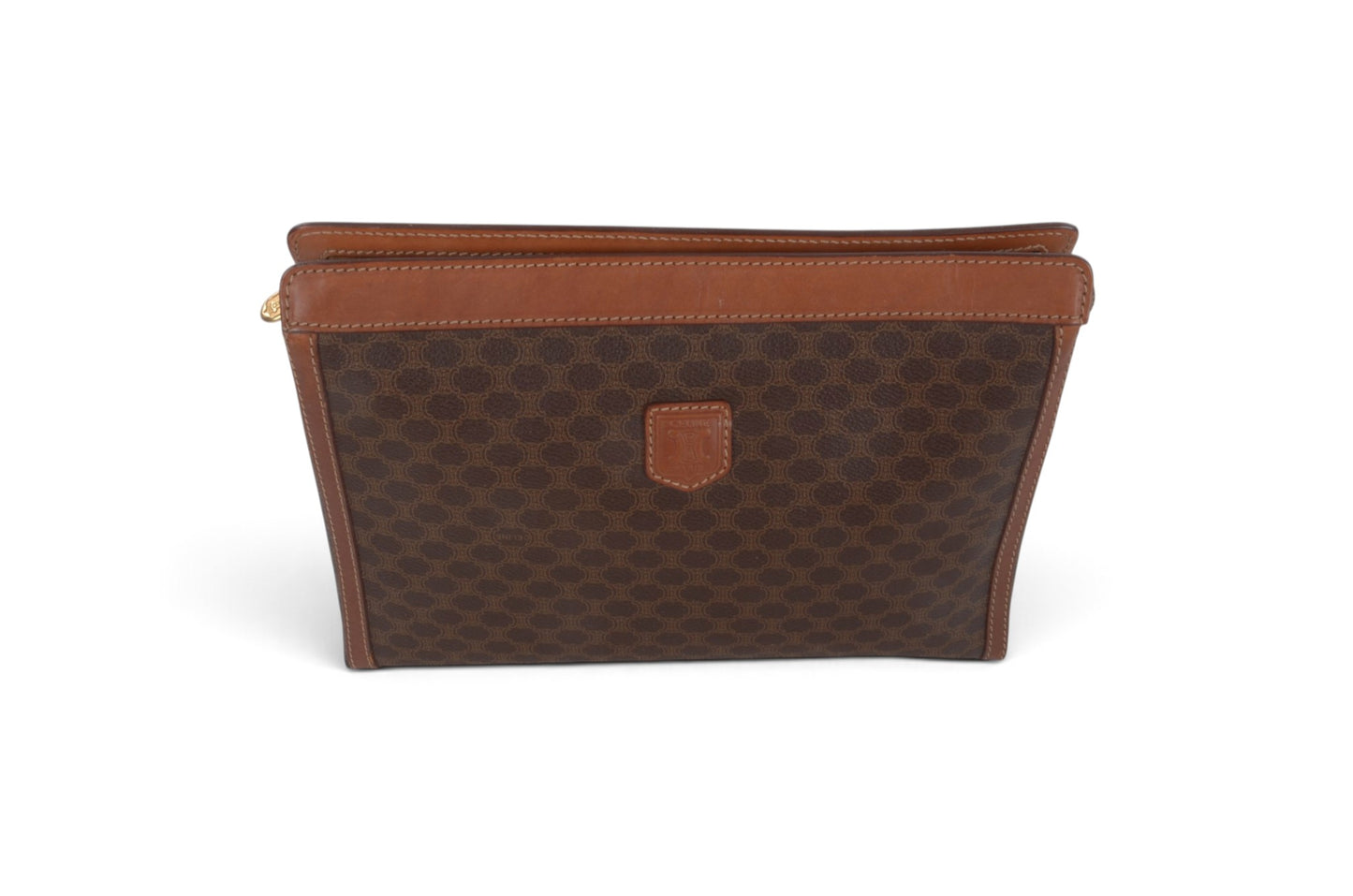 Celine Vintage Triomphe Clutch Bag Evening Bag Pouch Make Up Vanity Toiletry Monogram Canvas Designer Classic
