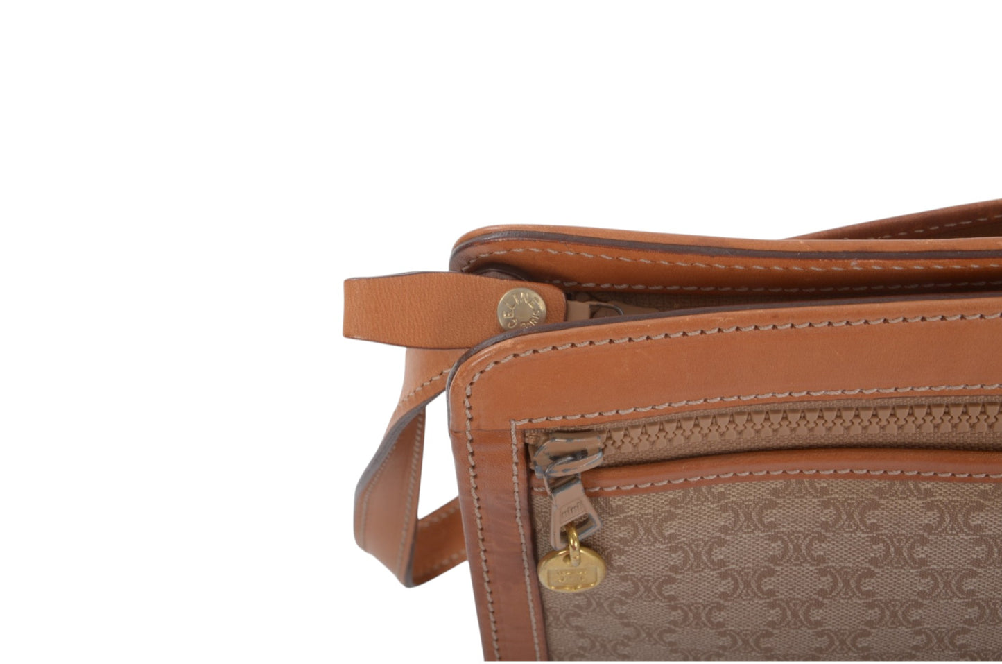 Celine Vintage Triomphe Clutch Bag Evening Bag Pouch Make Up Vanity Toiletry Monogram Canvas Designer Classic