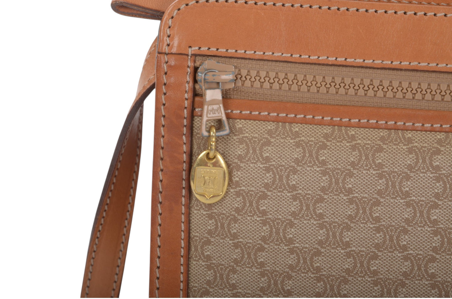 Celine Vintage Triomphe Clutch Bag Evening Bag Pouch Make Up Vanity Toiletry Monogram Canvas Designer Classic