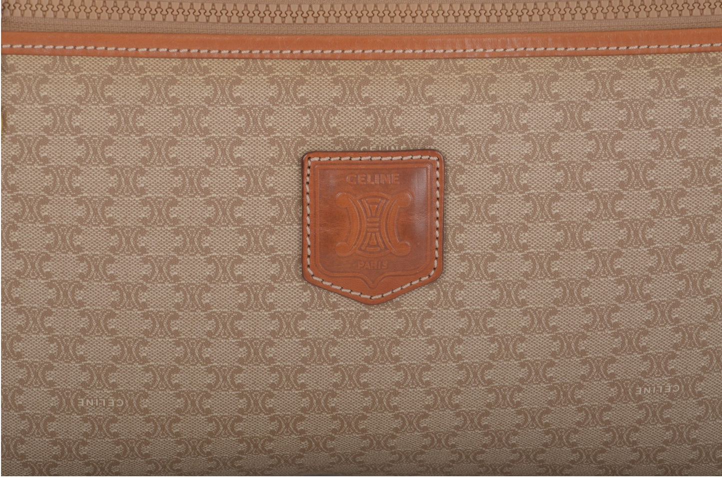 Celine Vintage Triomphe Clutch Bag Evening Bag Pouch Make Up Vanity Toiletry Monogram Canvas Designer Classic