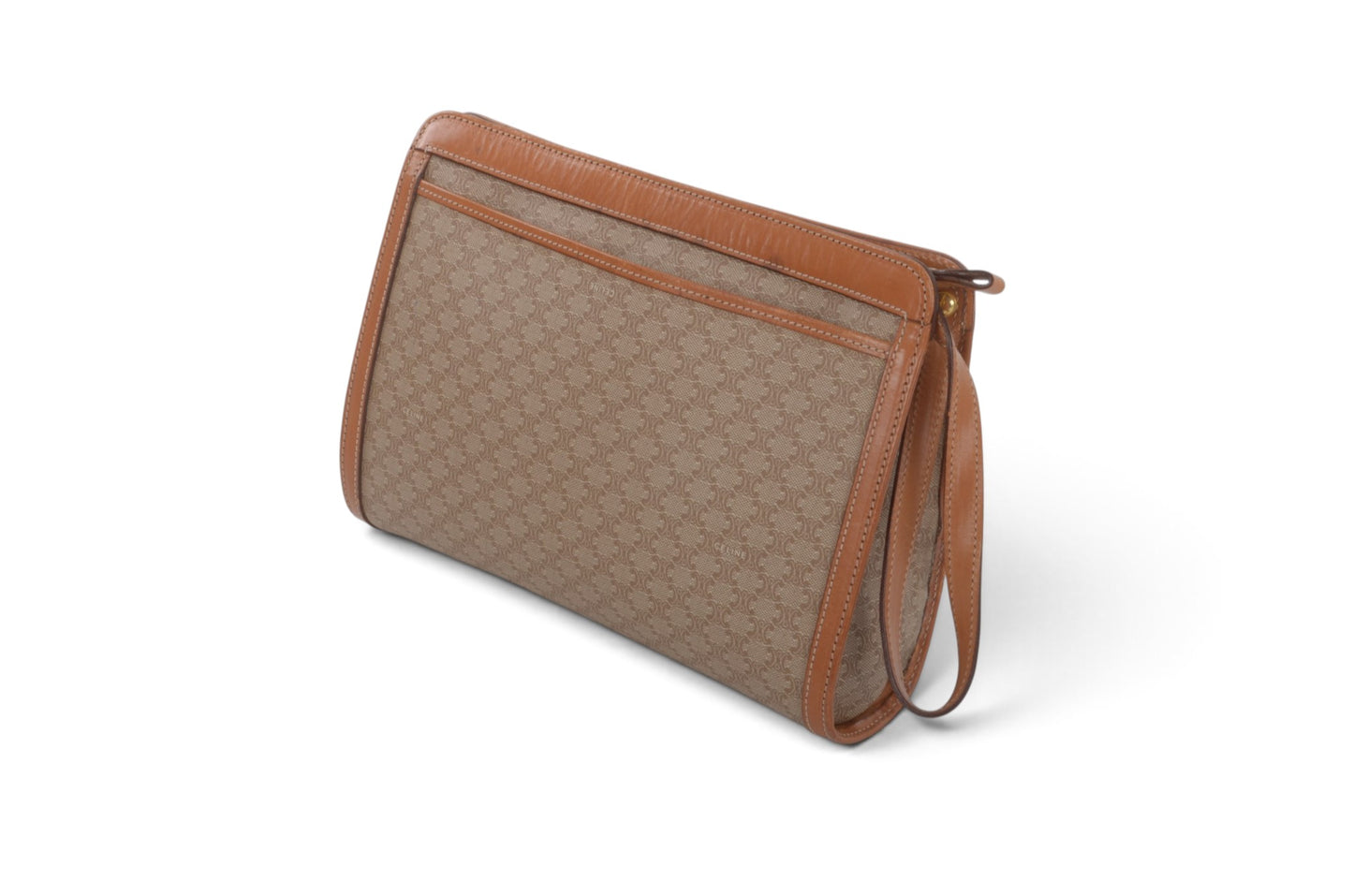 Celine Vintage Triomphe Clutch Bag Evening Bag Pouch Make Up Vanity Toiletry Monogram Canvas Designer Classic