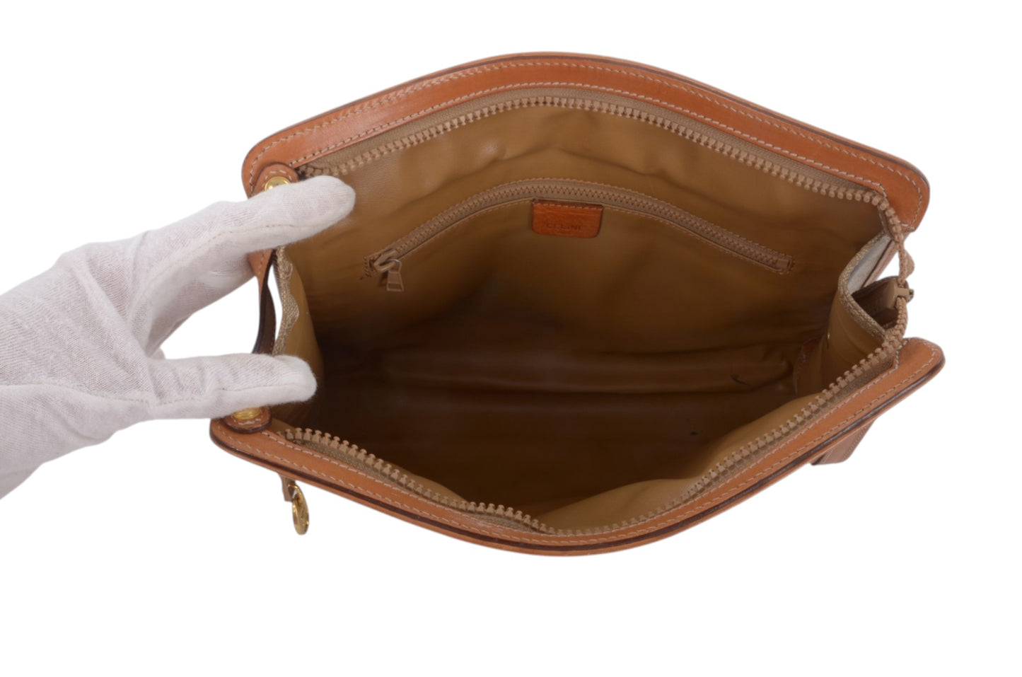 Celine Vintage Triomphe Clutch Bag Evening Bag Pouch Make Up Vanity Toiletry Monogram Canvas Designer Classic