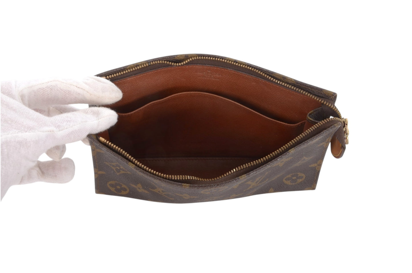 Louis Vuitton Pochette Toilette 19 Pouch Clutch Makeup Toilet Bag Monogram Vintage