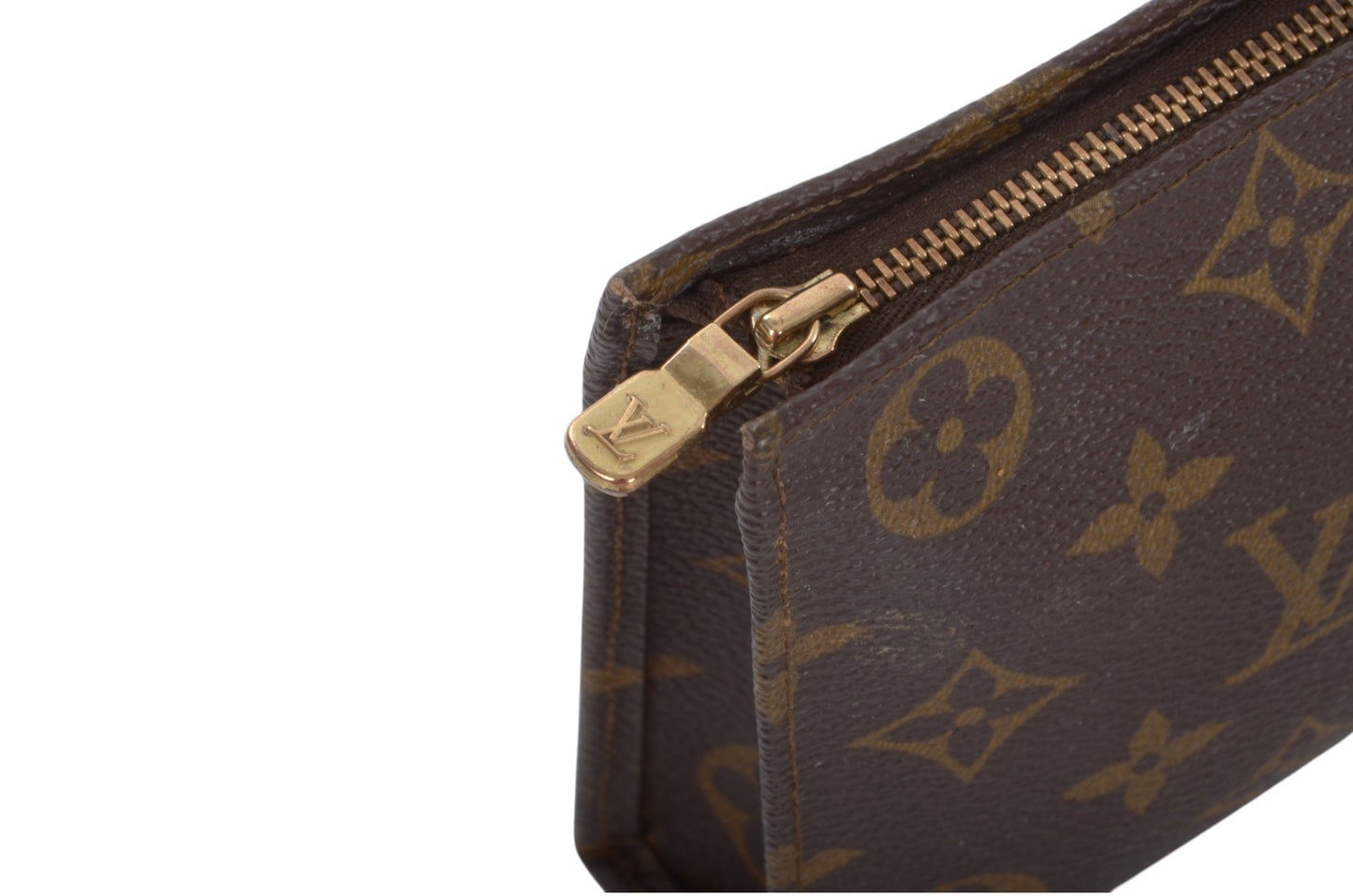 Louis Vuitton Pochette Toilette 19 Pouch Clutch Makeup Toilet Bag Monogram Vintage