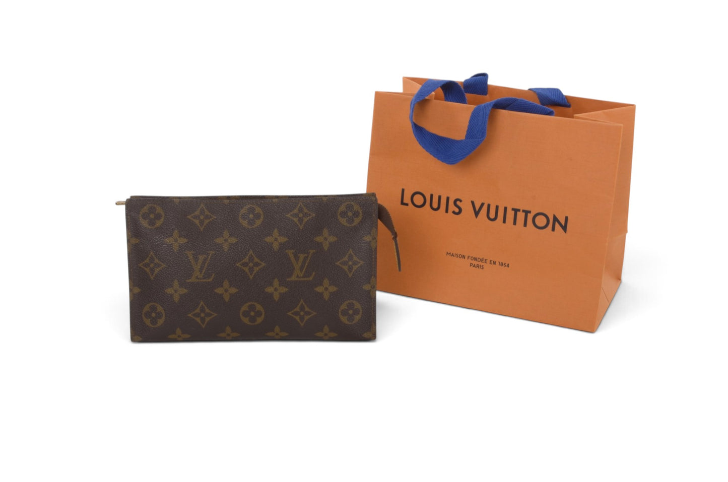Louis Vuitton Pochette Toilette 19 Pouch Clutch Makeup Toilet Bag Monogram Vintage