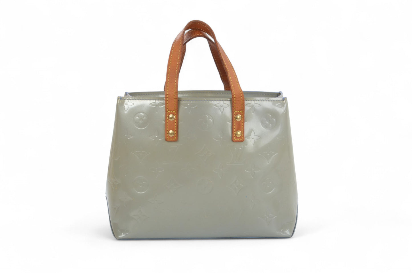 Louis Vuitton Vernis Reade PM Bag Handbag Vintage Patent Leather Mini Tote Monogram Blue Designer Classic Authentic