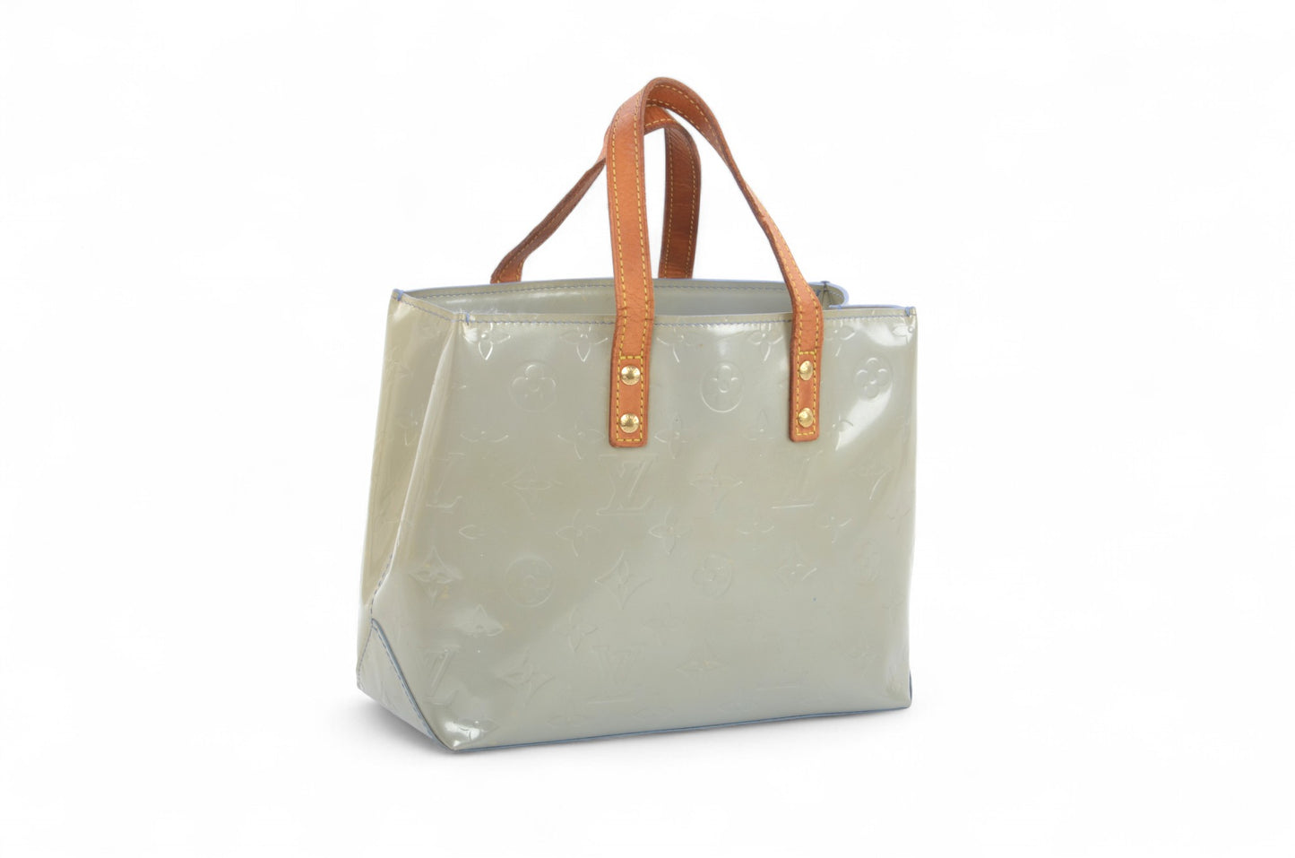 Louis Vuitton Vernis Reade PM Bag Handbag Vintage Patent Leather Mini Tote Monogram Blue Designer Classic Authentic