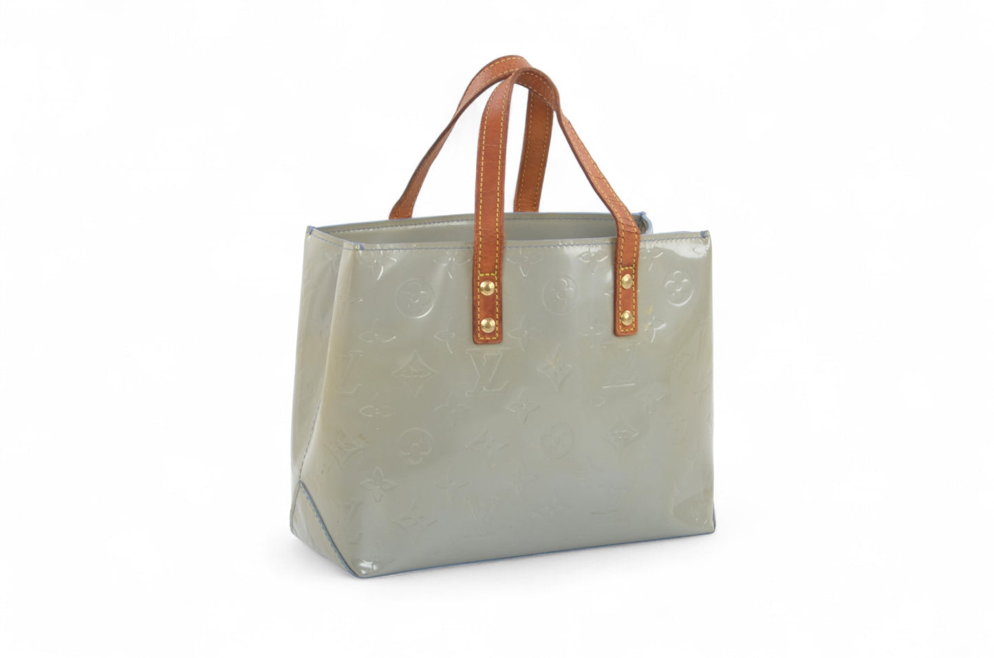 Louis Vuitton Vernis Reade PM Bag Handbag Vintage Patent Leather Mini Tote Monogram Blue Designer Classic Authentic