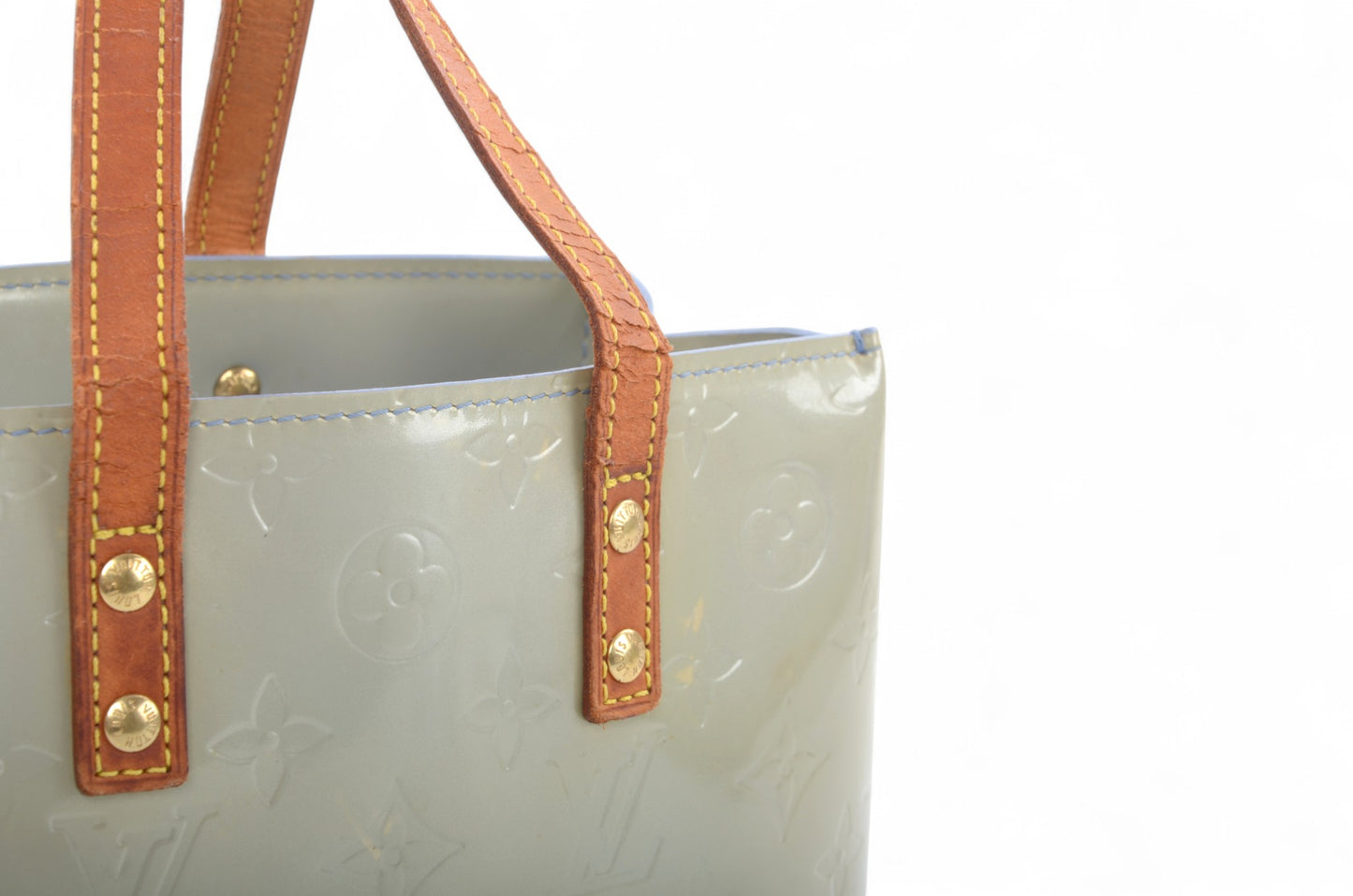 Louis Vuitton Vernis Reade PM Bag Handbag Vintage Patent Leather Mini Tote Monogram Blue Designer Classic Authentic