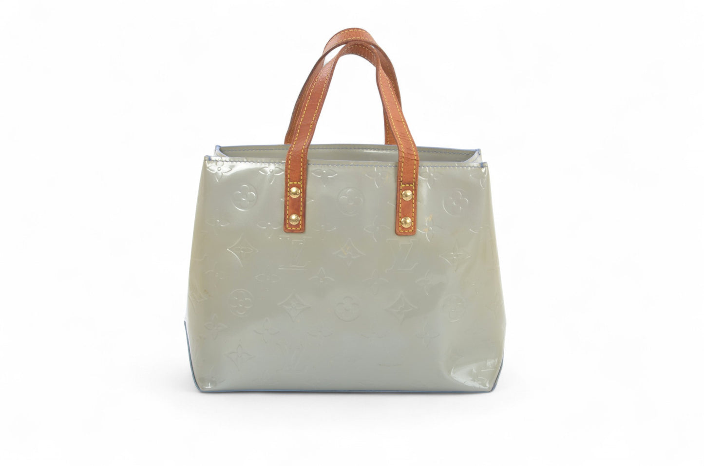 Louis Vuitton Vernis Reade PM Bag Handbag Vintage Patent Leather Mini Tote Monogram Blue Designer Classic Authentic